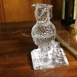 Waterford Lead crystal owl w/cap &tassel